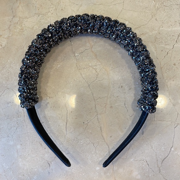 LANE BRYANT NWOT Embellished Statement Headband in Hematite Gray Black - Picture 2 of 12